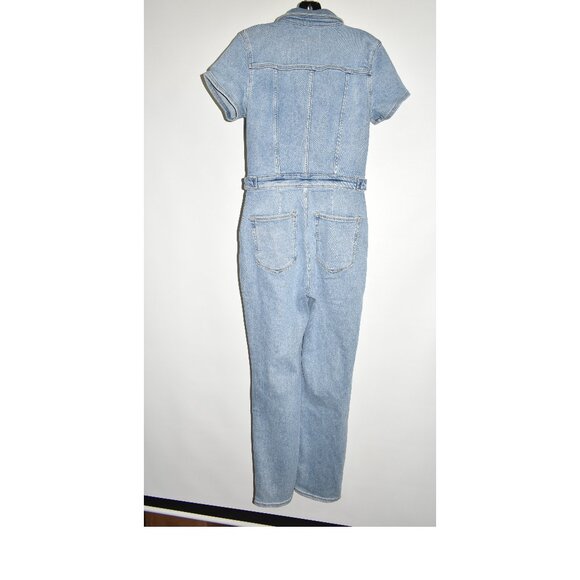 $190 GOOD AMERICAN Fit for Success Jumpsuit Jean Blue Stretch Cotton M - Picture 5 of 9